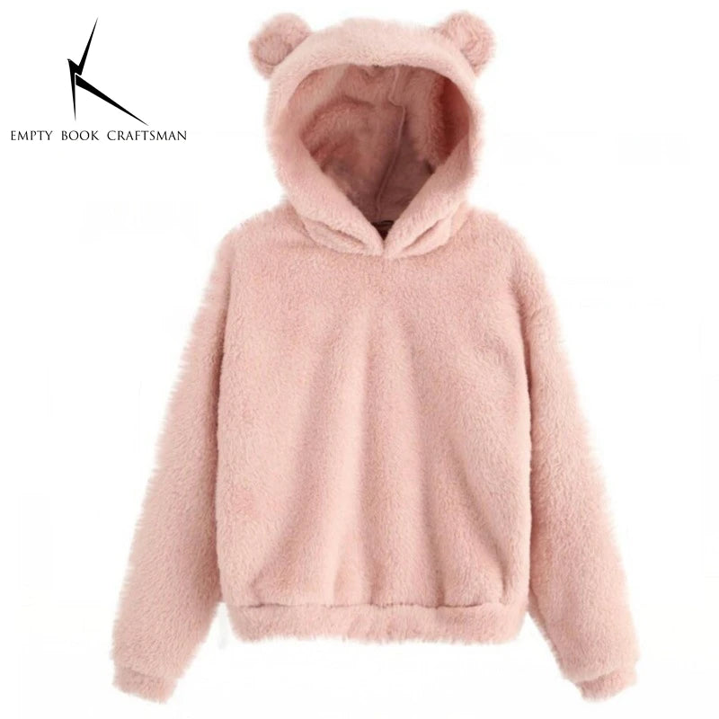 Women's Rabbit Ear Plush Hoodie