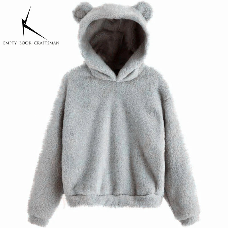 Women's Rabbit Ear Plush Hoodie