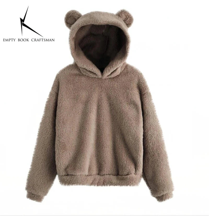 Women's Rabbit Ear Plush Hoodie