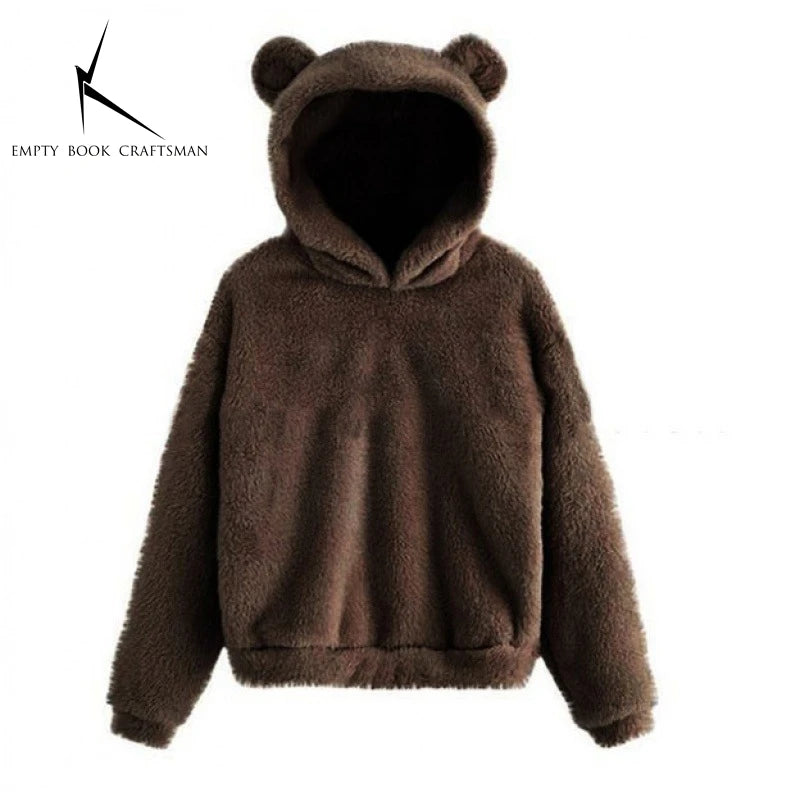 Women's Rabbit Ear Plush Hoodie