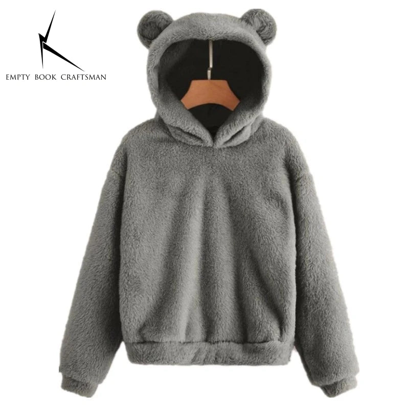 Women's Rabbit Ear Plush Hoodie