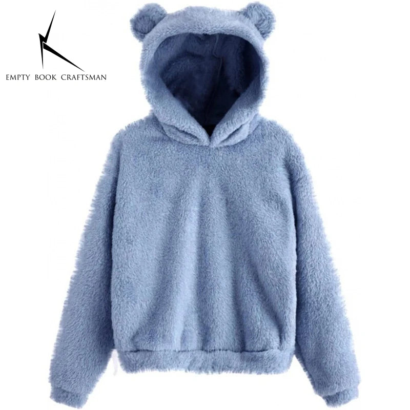 Women's Rabbit Ear Plush Hoodie