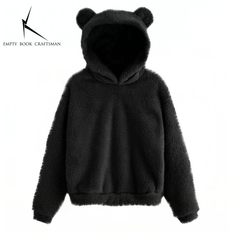Women's Rabbit Ear Plush Hoodie