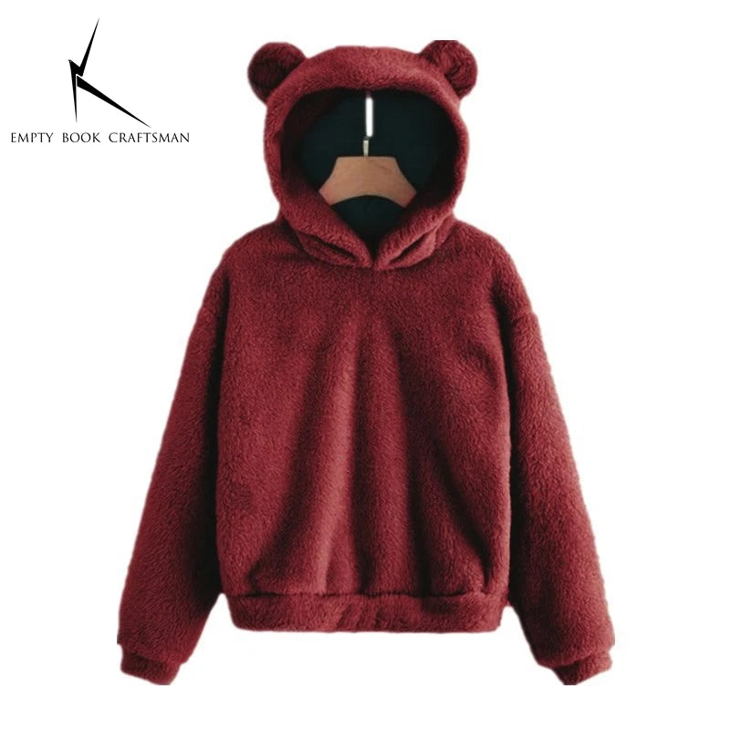 Women's Rabbit Ear Plush Hoodie