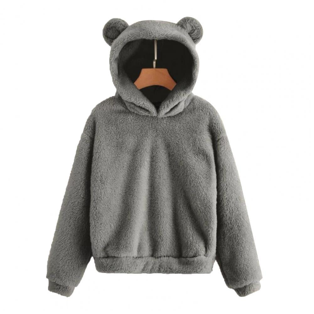Women's Rabbit Ear Plush Hoodie