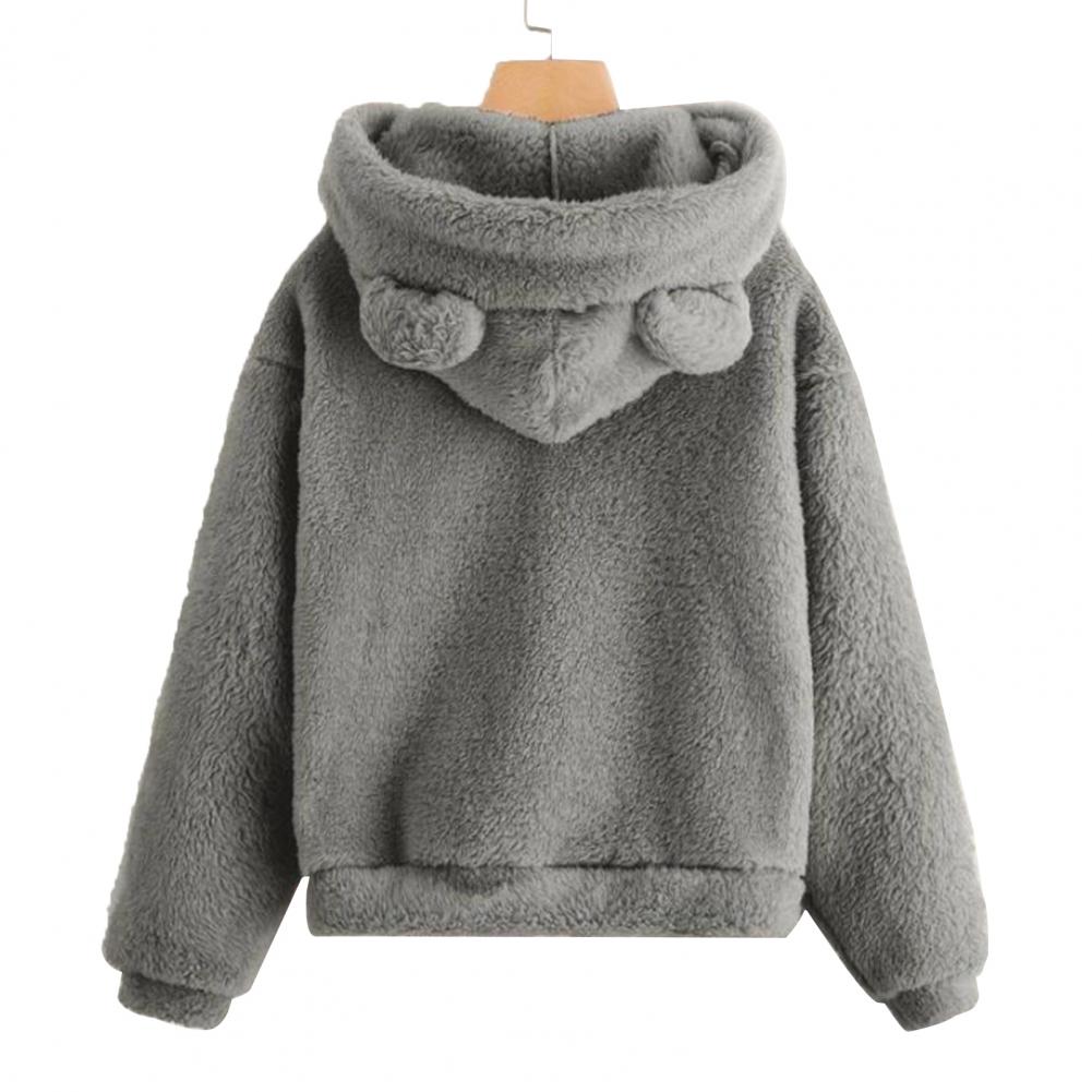 Women's Rabbit Ear Plush Hoodie