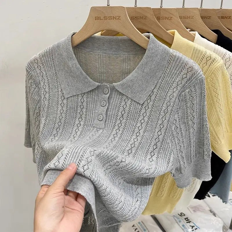 Women's Hollow Knit T-Shirt
