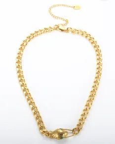 Gold Ball Chain Pendant Choker