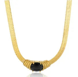 Gold Ball Chain Pendant Choker