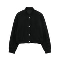 Women's Cropped Wool Bomber Jacket
