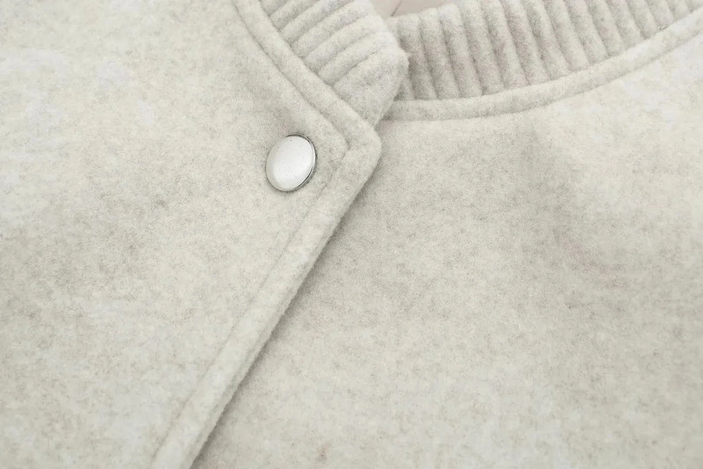 Women's Cropped Wool Bomber Jacket