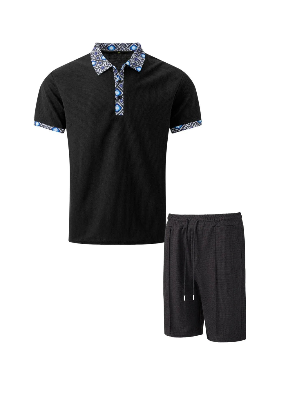 Men's Waffle Zip-Up Short Set