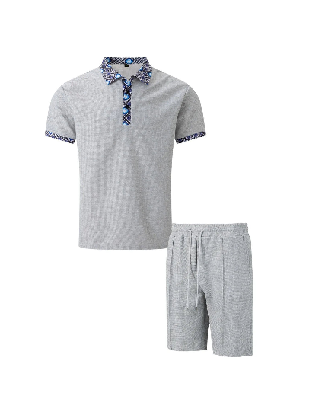 Men's Waffle Zip-Up Short Set