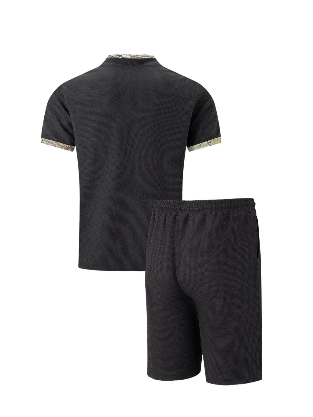 Men's Waffle Zip-Up Short Set