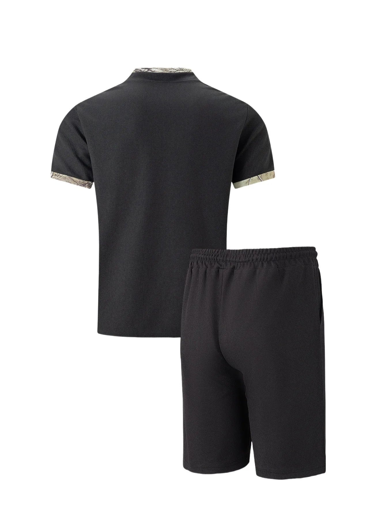 Men's Waffle Zip-Up Short Set