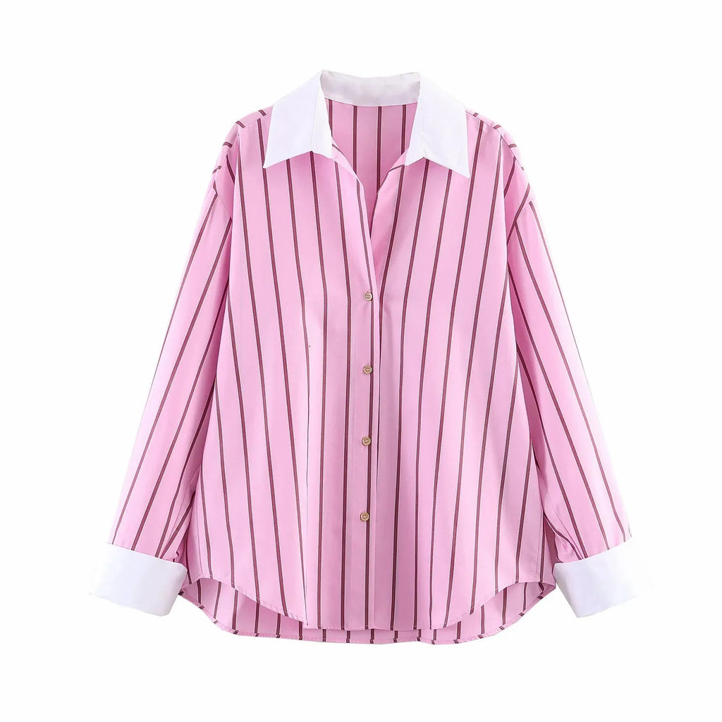 Women's Color Block Single-Breasted Top