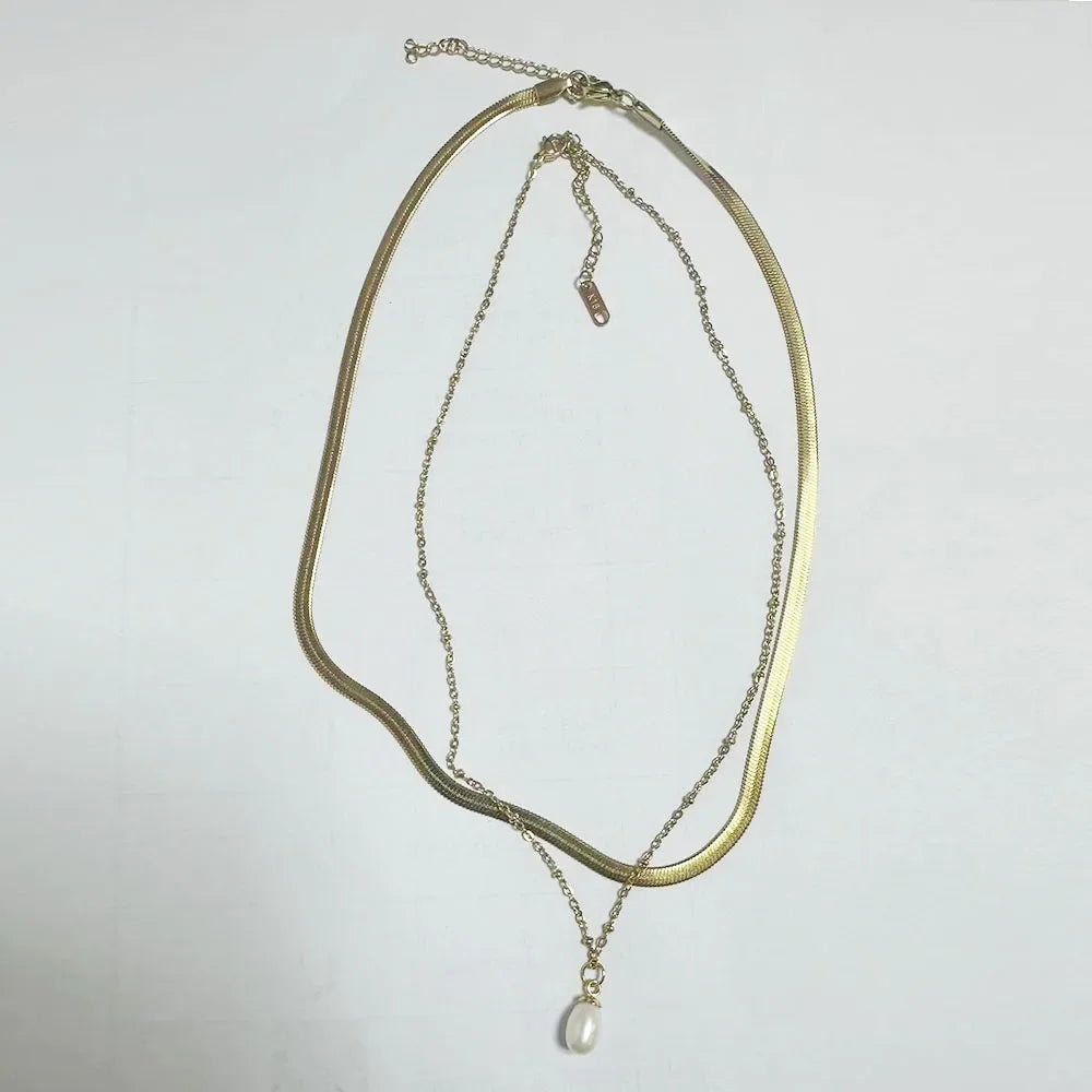 Gold Ball Chain Pendant Choker