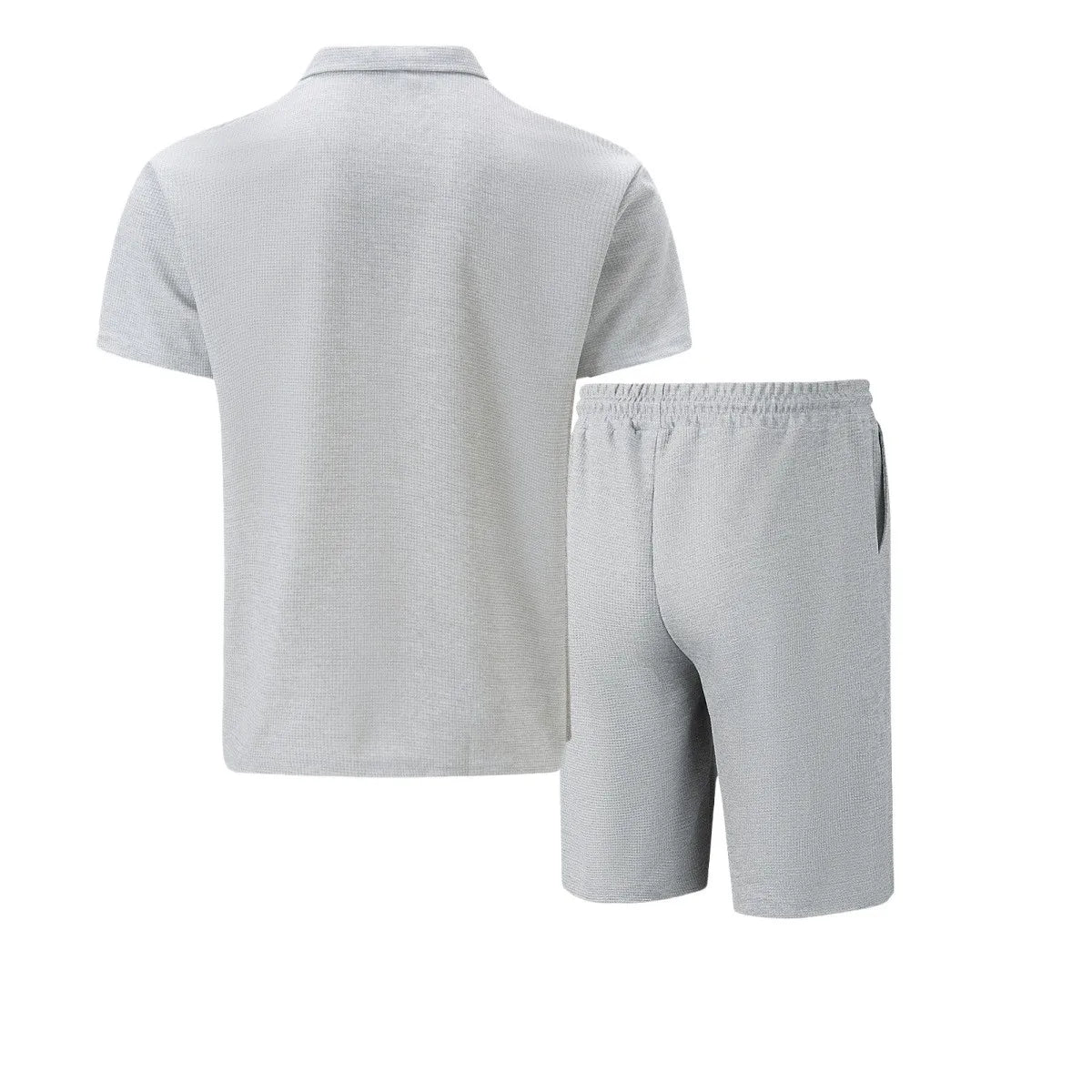 Men's Waffle Zip-Up Short Set
