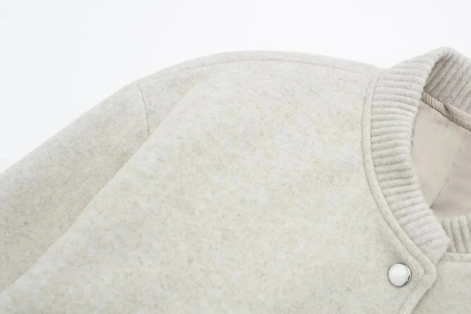 Women's Cropped Wool Bomber Jacket