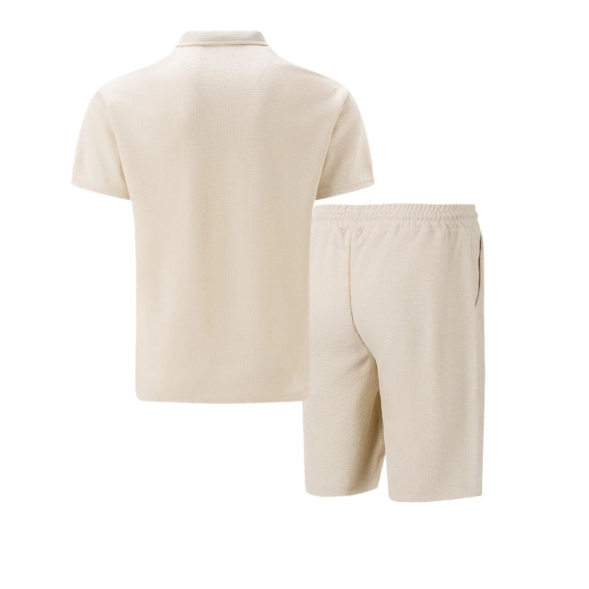 Men's Waffle Zip-Up Short Set