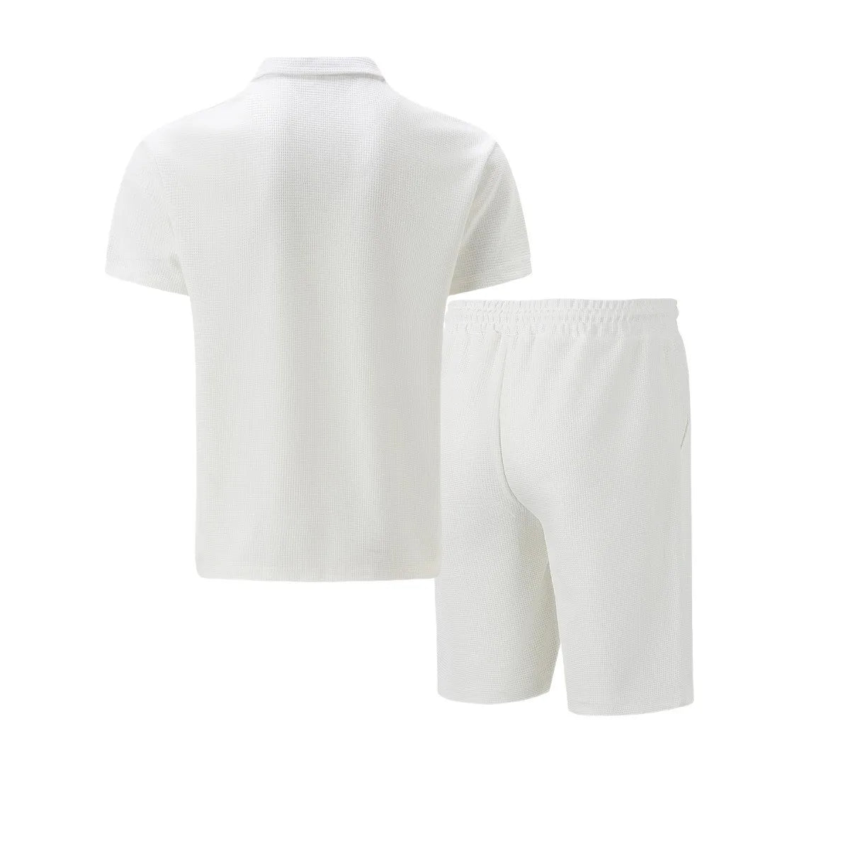 Men's Waffle Zip-Up Short Set