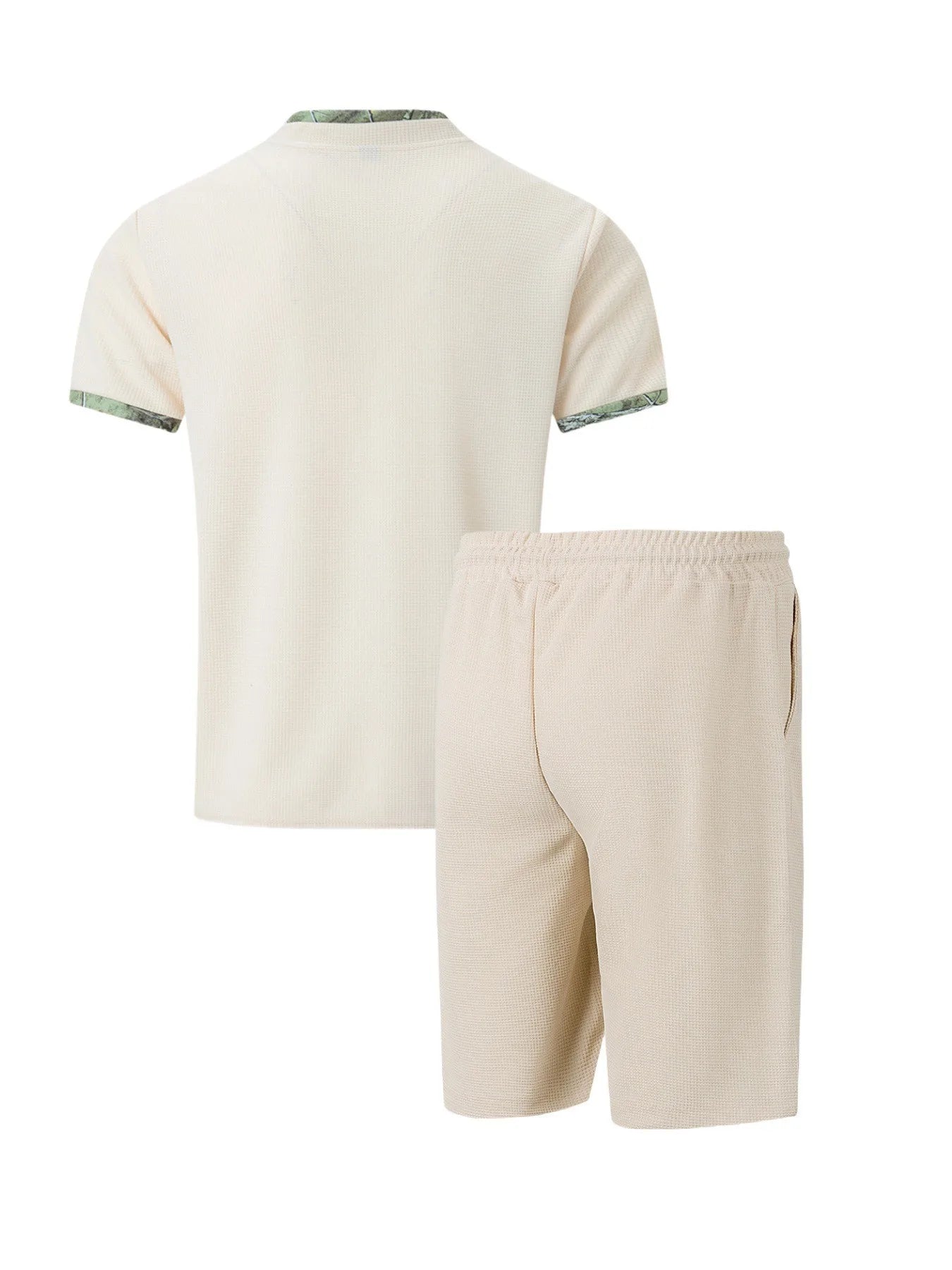 Men's Waffle Zip-Up Short Set