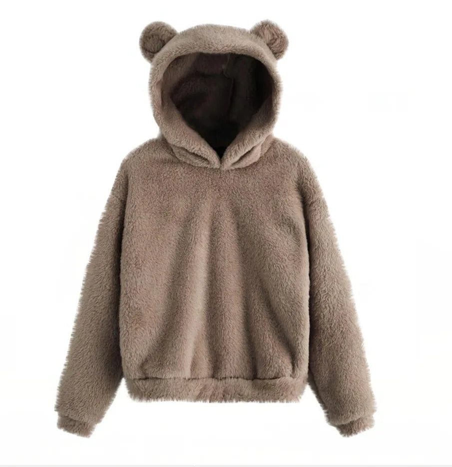 Women's Rabbit Ear Plush Hoodie