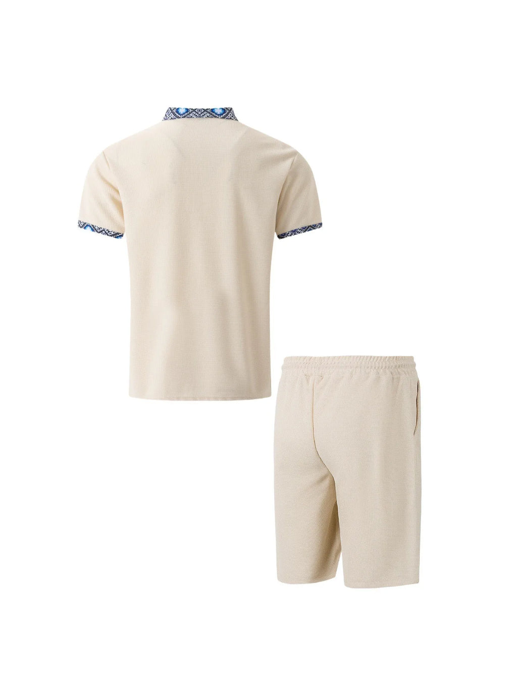 Men's Waffle Zip-Up Short Set
