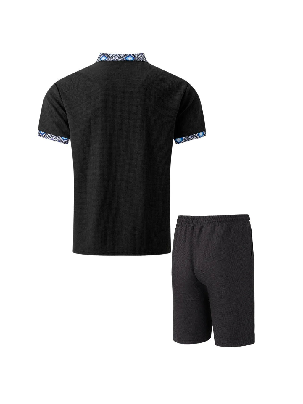 Men's Waffle Zip-Up Short Set