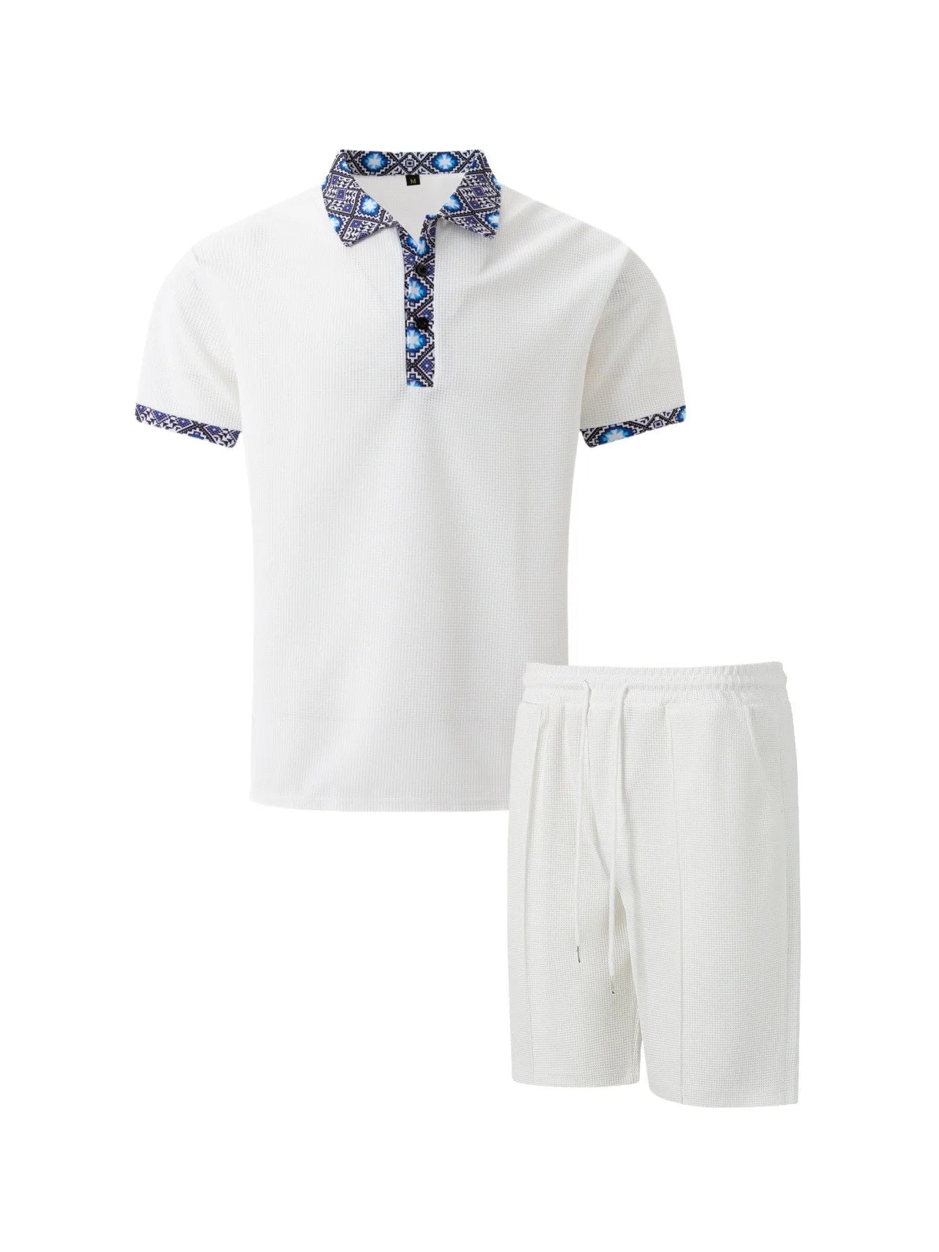 Men's Waffle Zip-Up Short Set