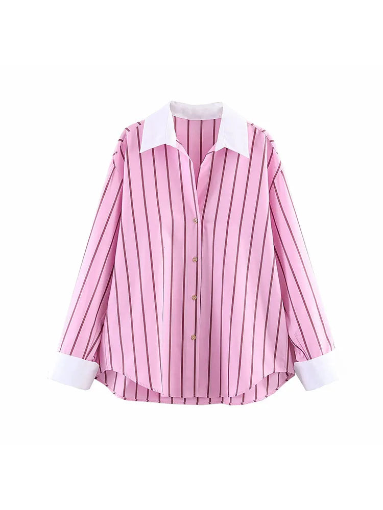 Women's Color Block Single-Breasted Top