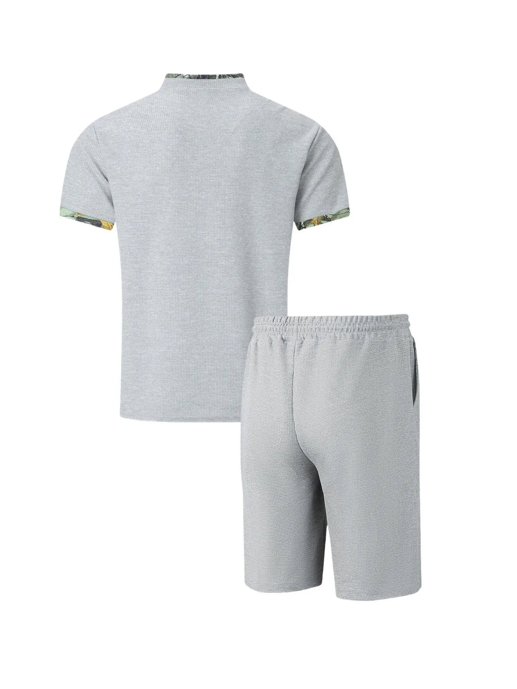 Men's Waffle Zip-Up Short Set