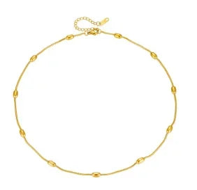 Gold Ball Chain Pendant Choker
