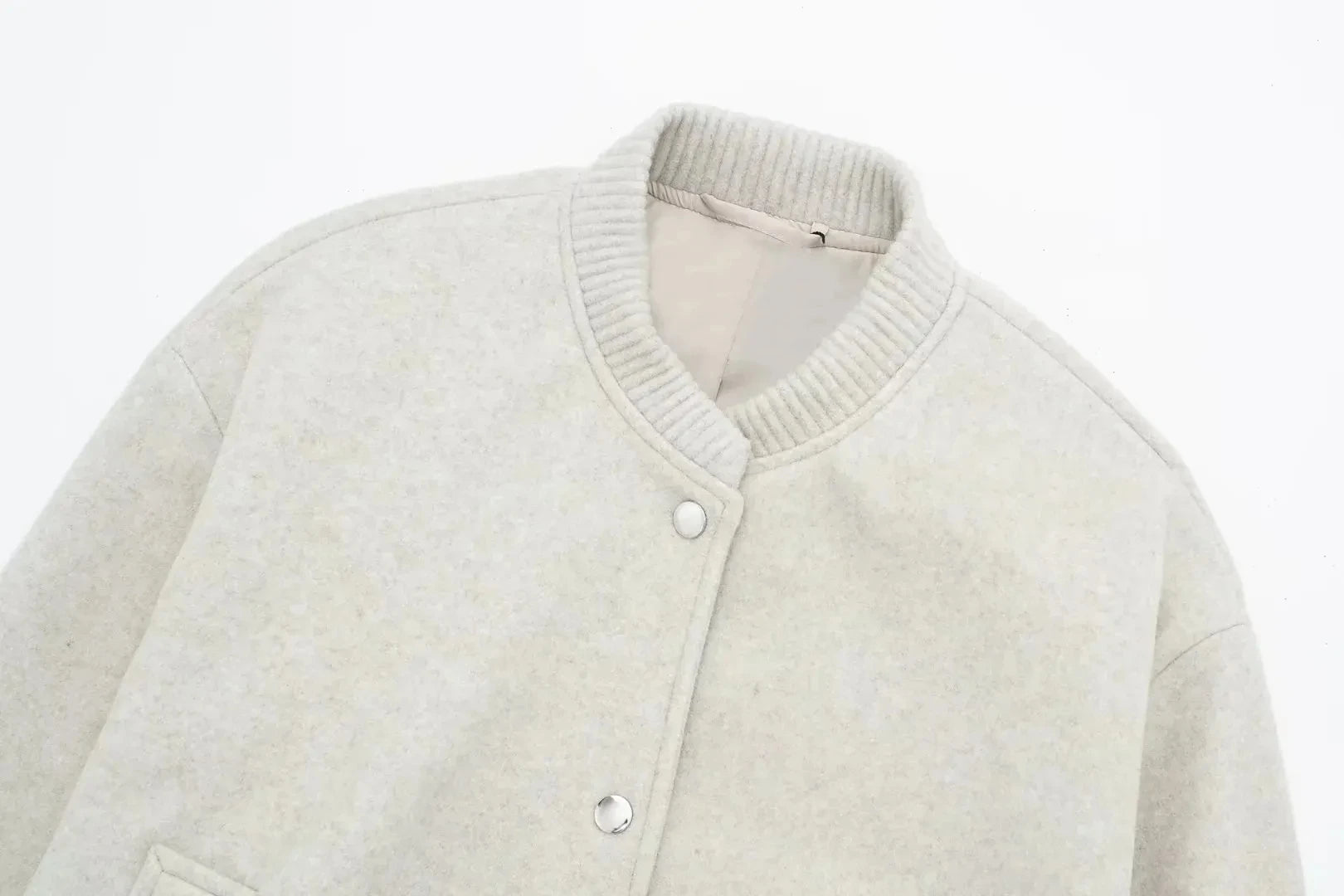 Women's Cropped Wool Bomber Jacket