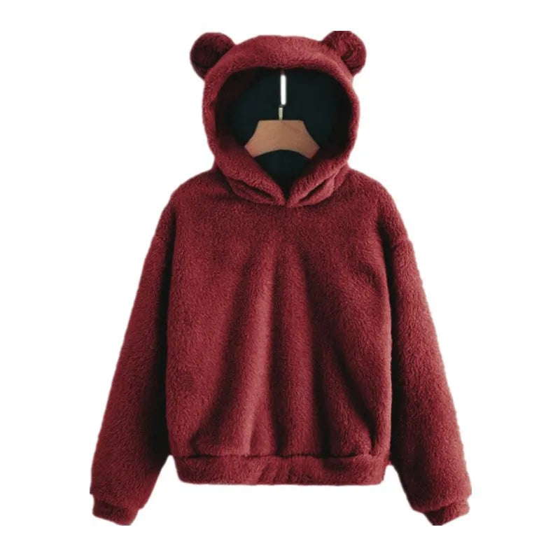 Women's Rabbit Ear Plush Hoodie