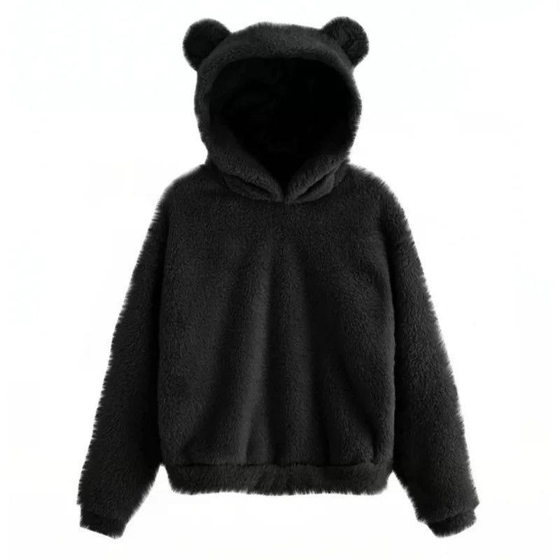 Women's Rabbit Ear Plush Hoodie