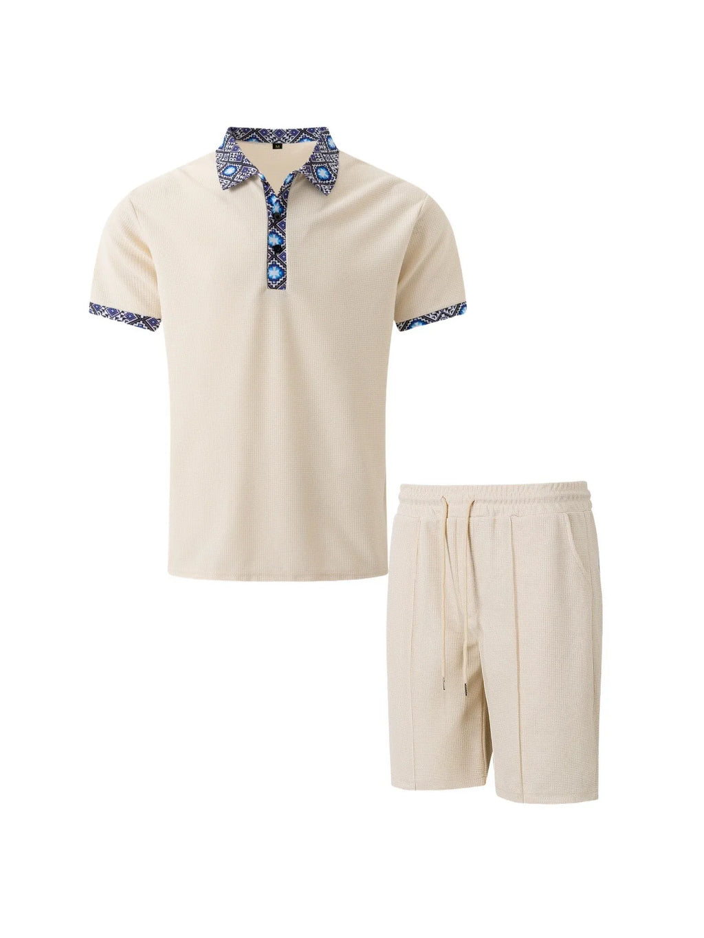 Men's Waffle Zip-Up Short Set