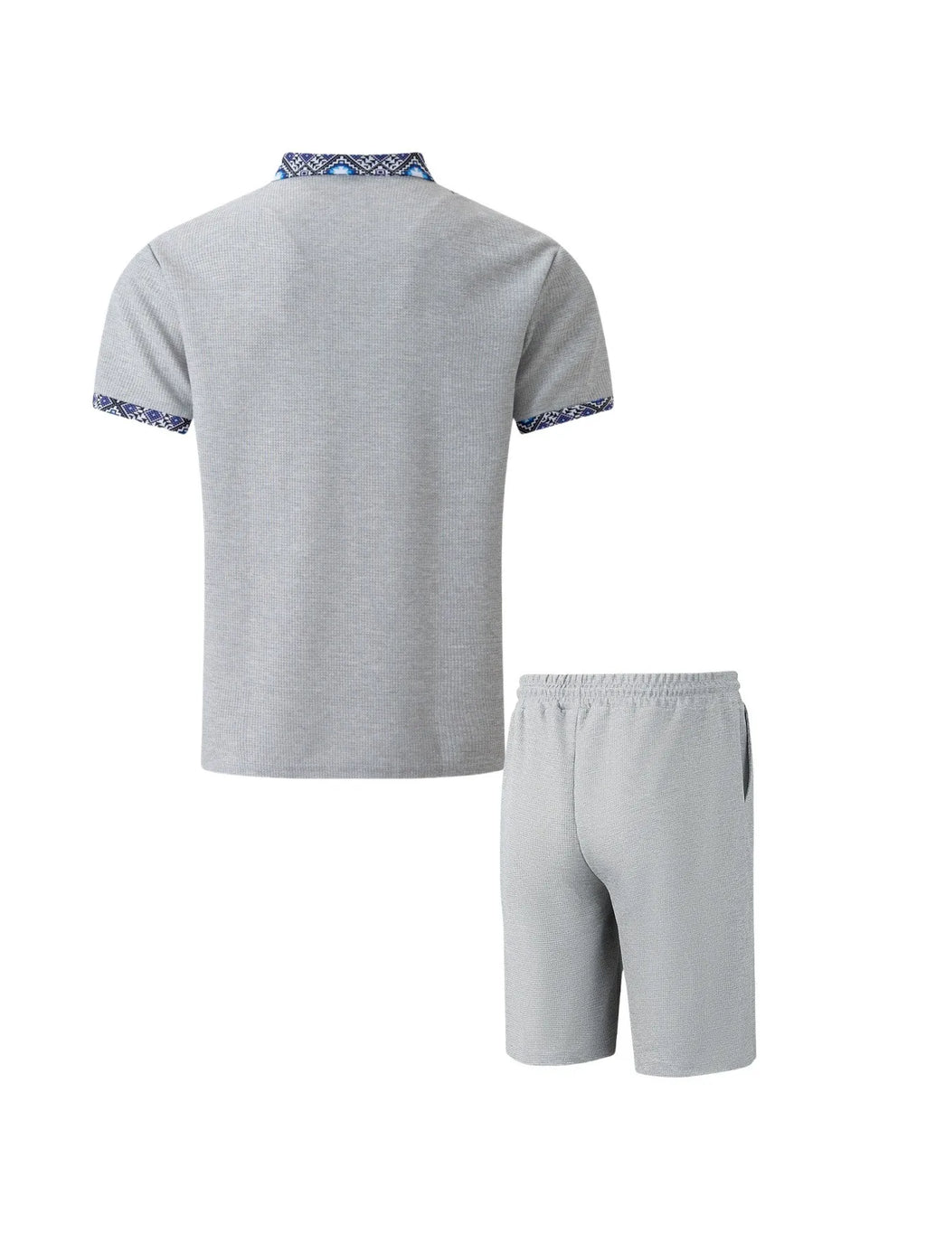Men's Waffle Zip-Up Short Set