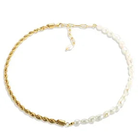 Gold Ball Chain Pendant Choker