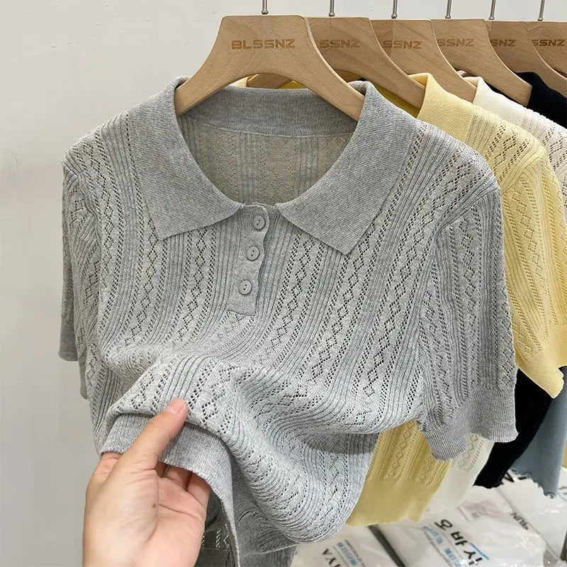 Women's Hollow Knit T-Shirt
