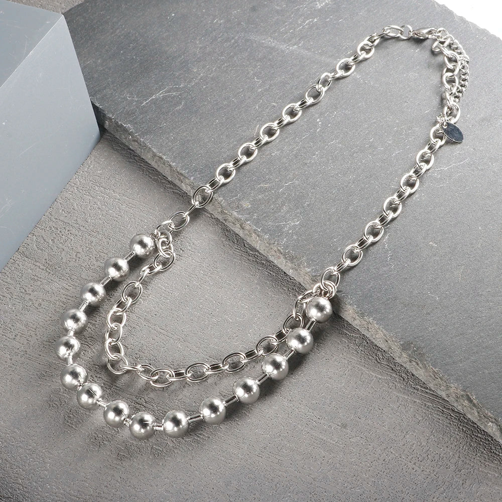 Gold Ball Chain Pendant Choker