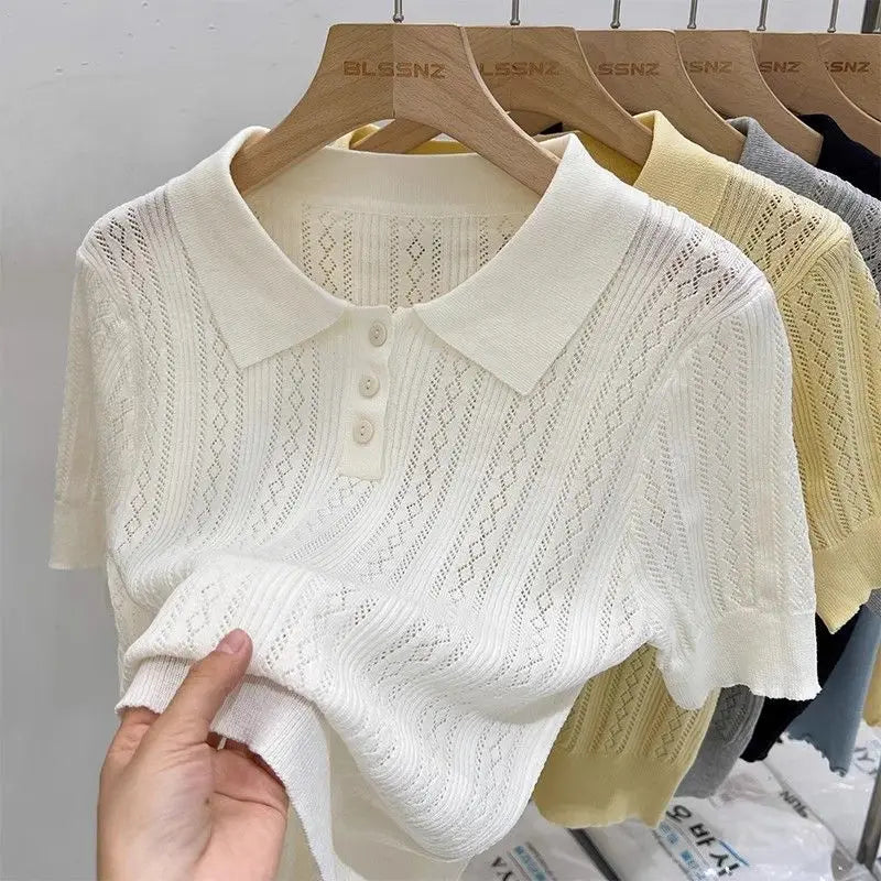 Women's Hollow Knit T-Shirt