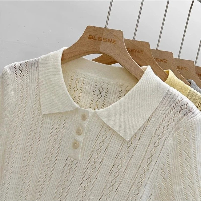 Women's Hollow Knit T-Shirt