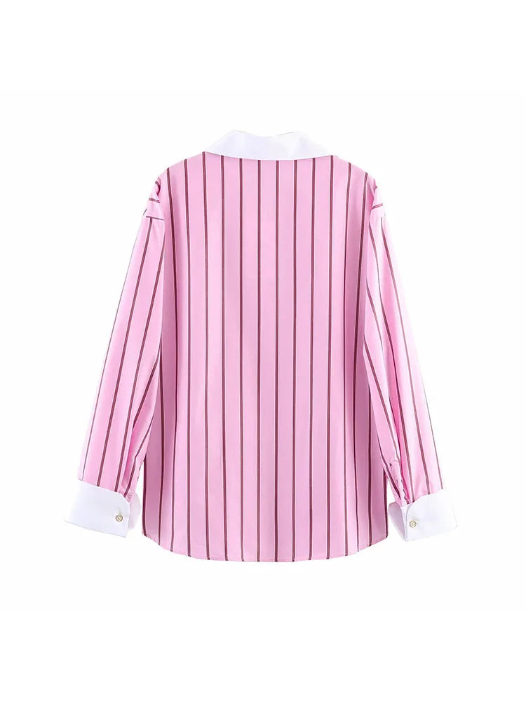Women's Color Block Single-Breasted Top