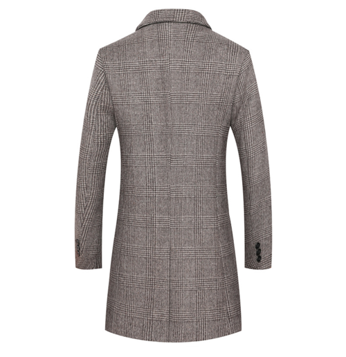 Men's Plaid Wool Coat